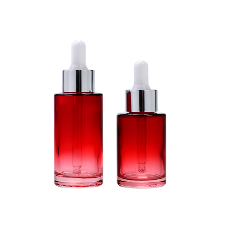 30 ml 40 ml Gradient červené kozmetické sklenené fľaštičky s kvapkadlom