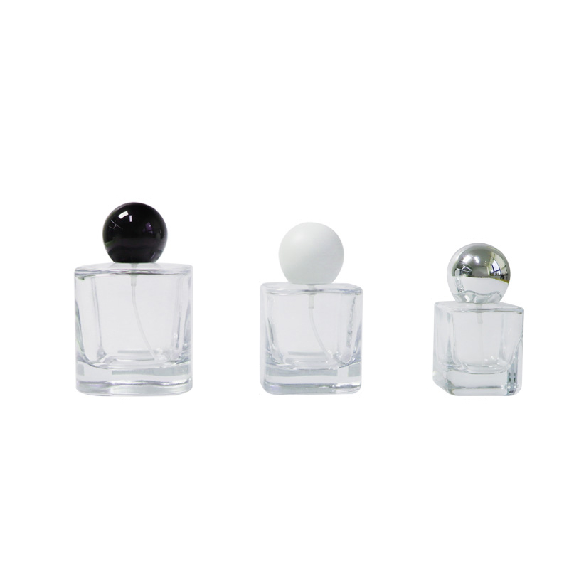 30 ml 50 ml 100 ml priehľadné sklenené fľaštičky na parfumy so štvorcovým hrubým dnom